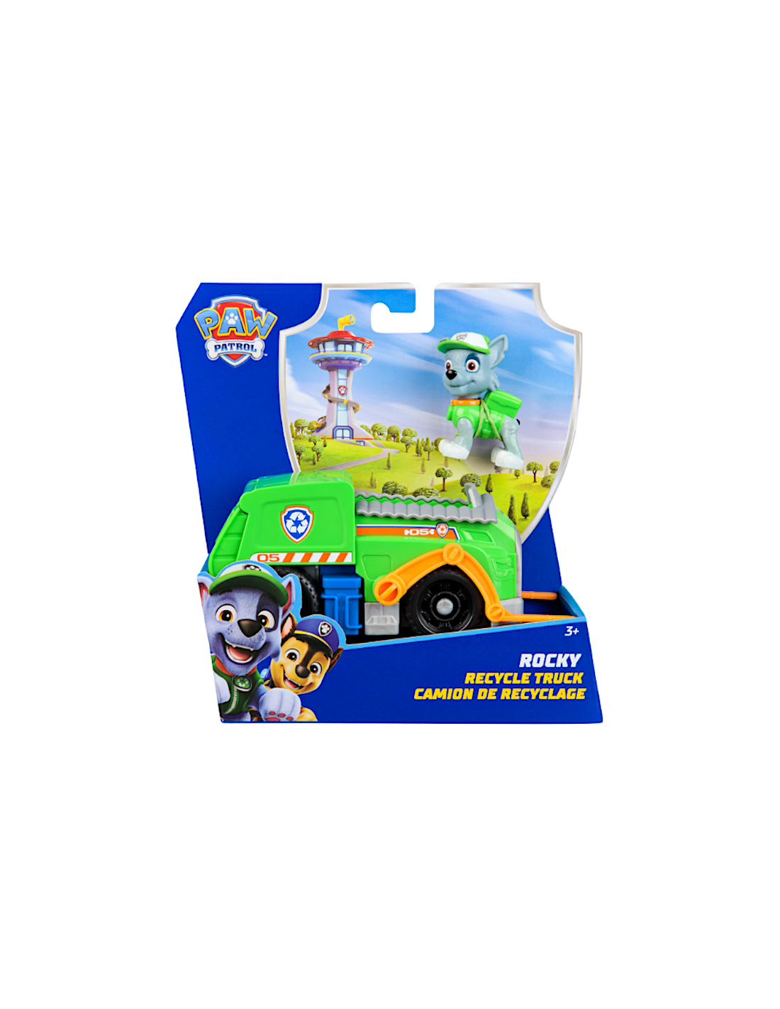 Paw Patrol Rocky Recycle Truck – Veicolo con Forche e Figura 13 cm
