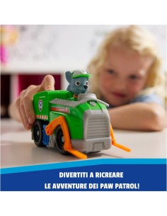 Paw Patrol Rocky Recycle Truck – Veicolo con Forche e Figura 13 cm