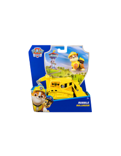 Paw Patrol Rubble Bulldozer Monster Truck – Veicolo con Figura e Ruote funzionanti