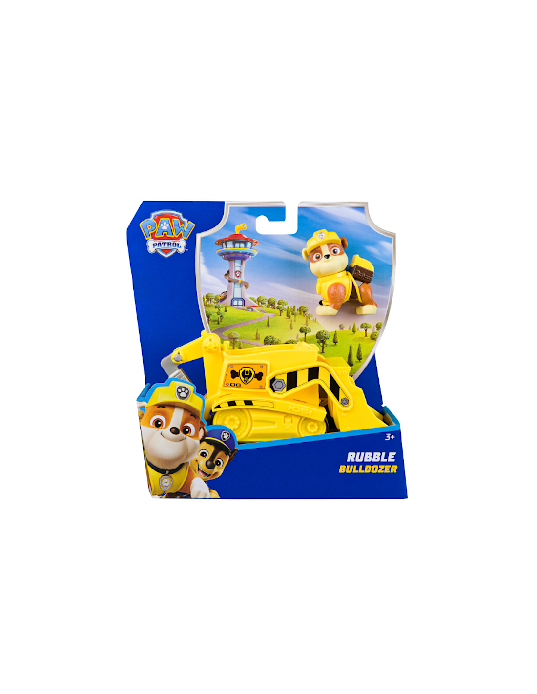 Paw Patrol Rubble Bulldozer Monster Truck – Veicolo con Figura e Ruote funzionanti