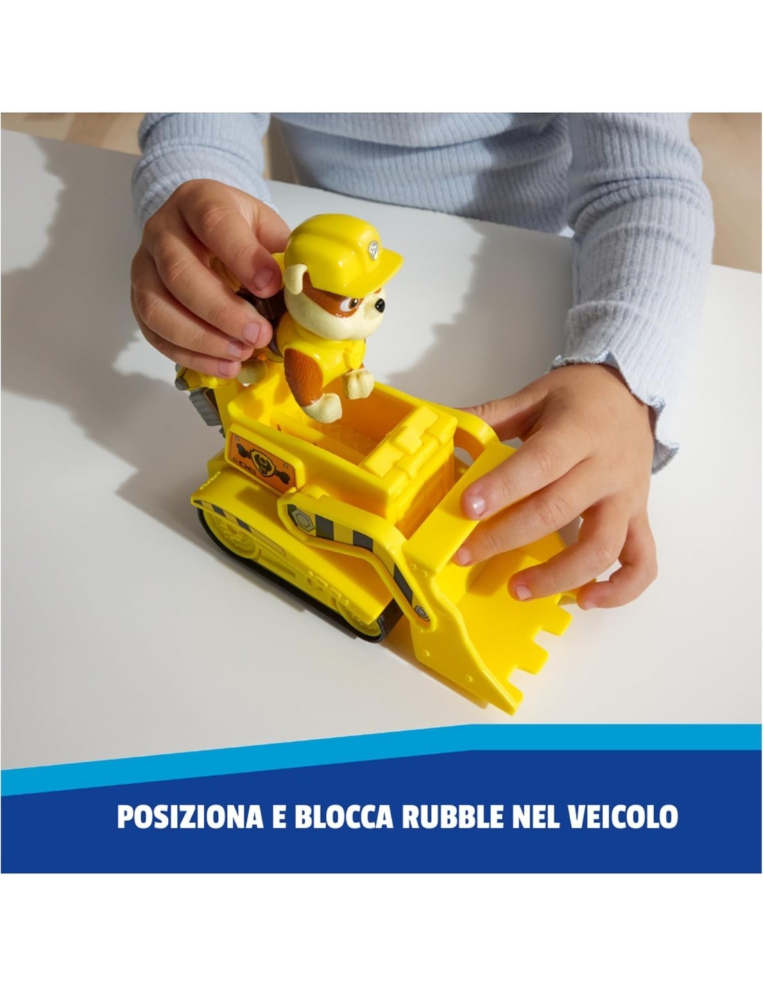 Paw Patrol Rubble Bulldozer Monster Truck – Veicolo con Figura e Ruote funzionanti