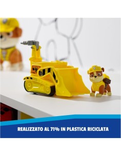 Paw Patrol Rubble Bulldozer Monster Truck – Veicolo con Figura e Ruote funzionanti