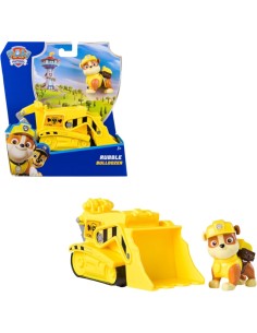 Paw Patrol Rubble Bulldozer Monster Truck – Veicolo con Figura e Ruote funzionanti