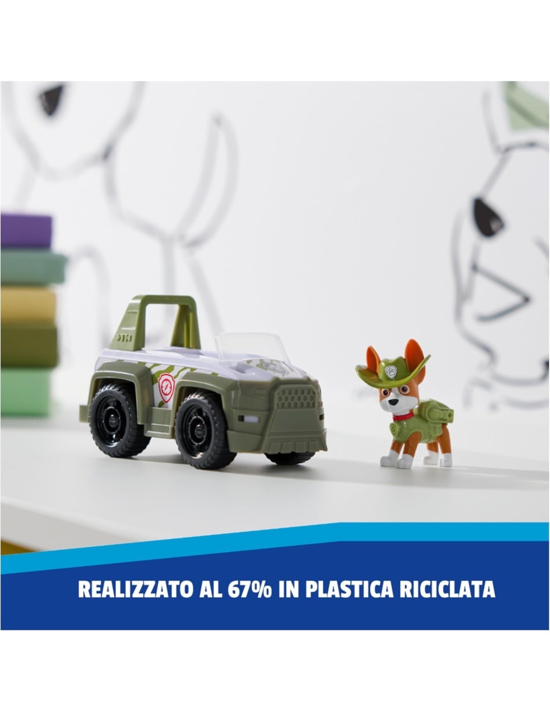 Paw Patrol Jungle Cruiser con Tracker in Plastica Riciclata per Bambini 3+