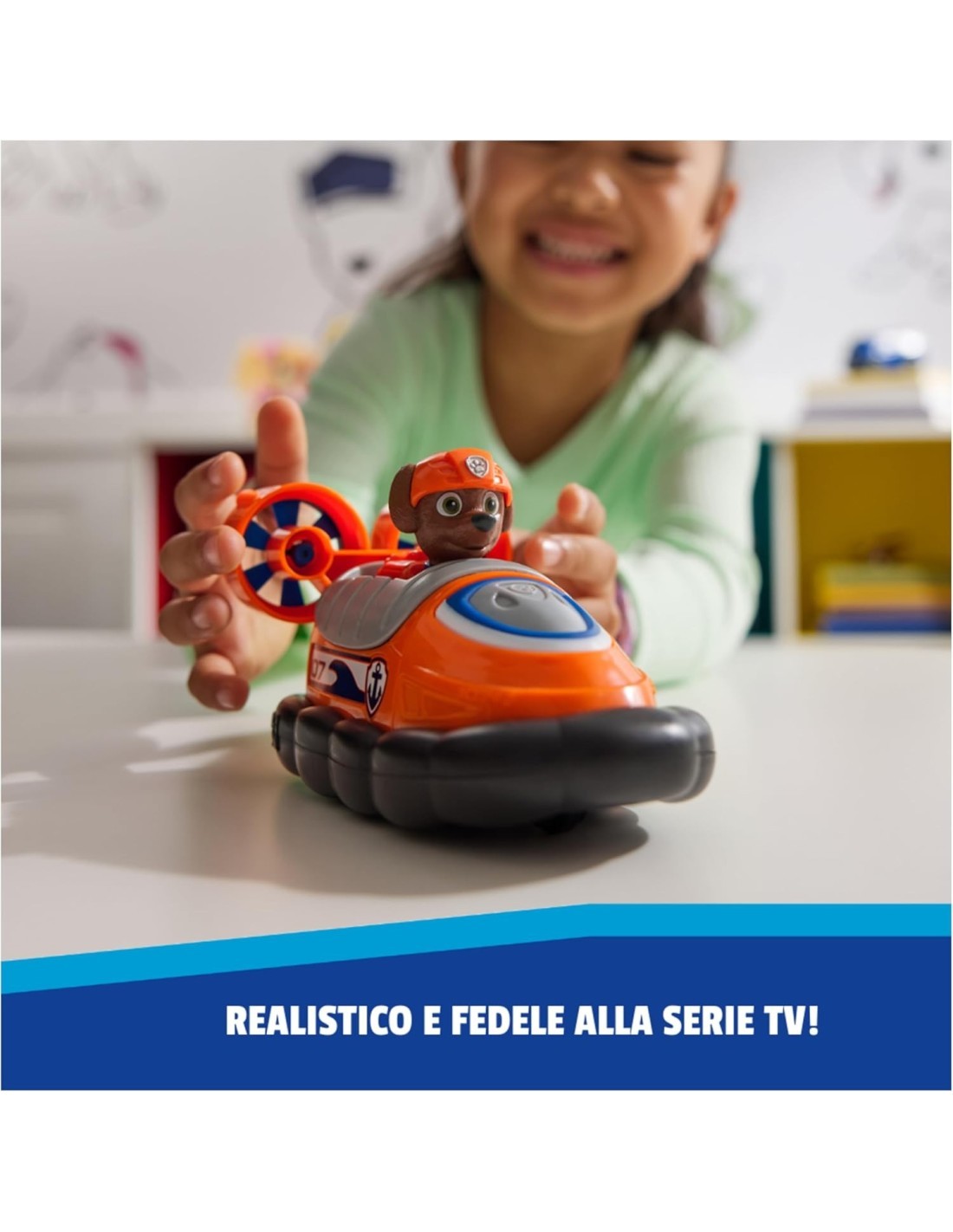 Paw Patrol Zuma Hovercraft Eco-Friendly con Figura – Veicolo da 13 cm