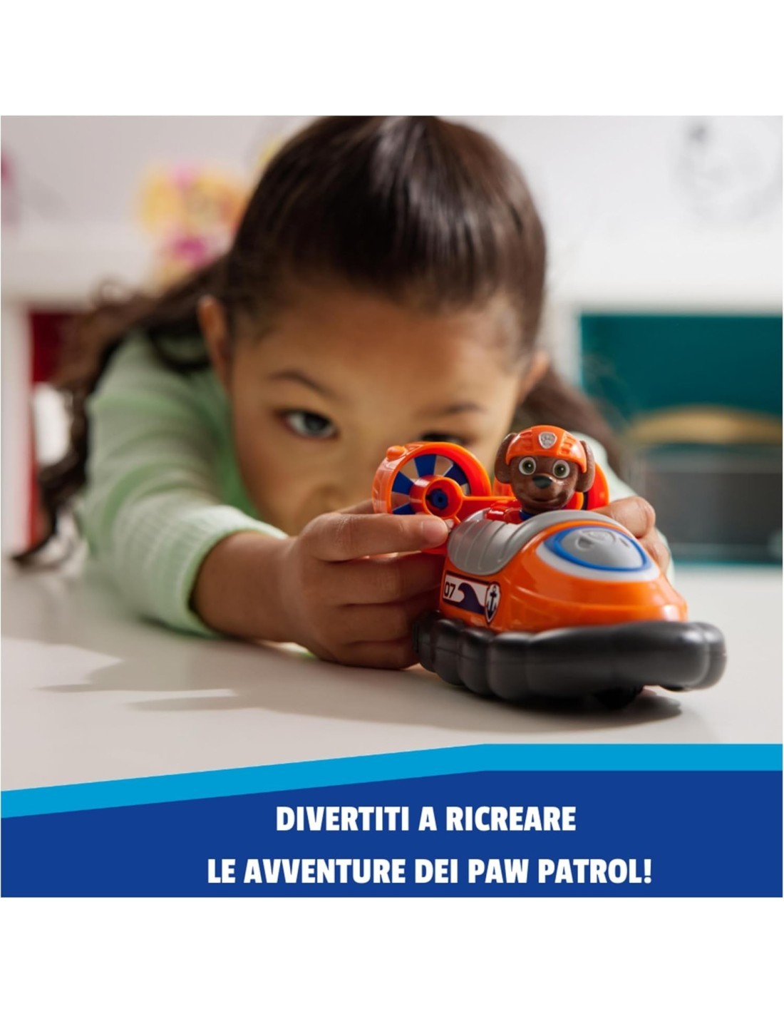 Paw Patrol Zuma Hovercraft Eco-Friendly con Figura – Veicolo da 13 cm