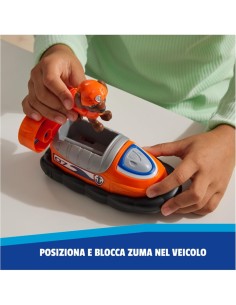 Paw Patrol Zuma Hovercraft Eco-Friendly con Figura – Veicolo da 13 cm