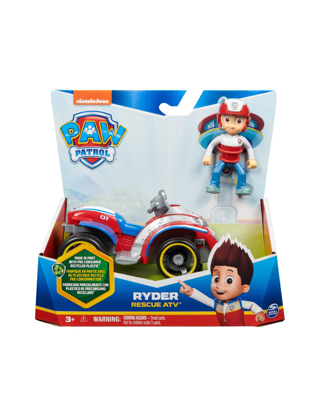 PAW Patrol Quad con Ryder Personaggio Inclusivo in Plastica Riciclata