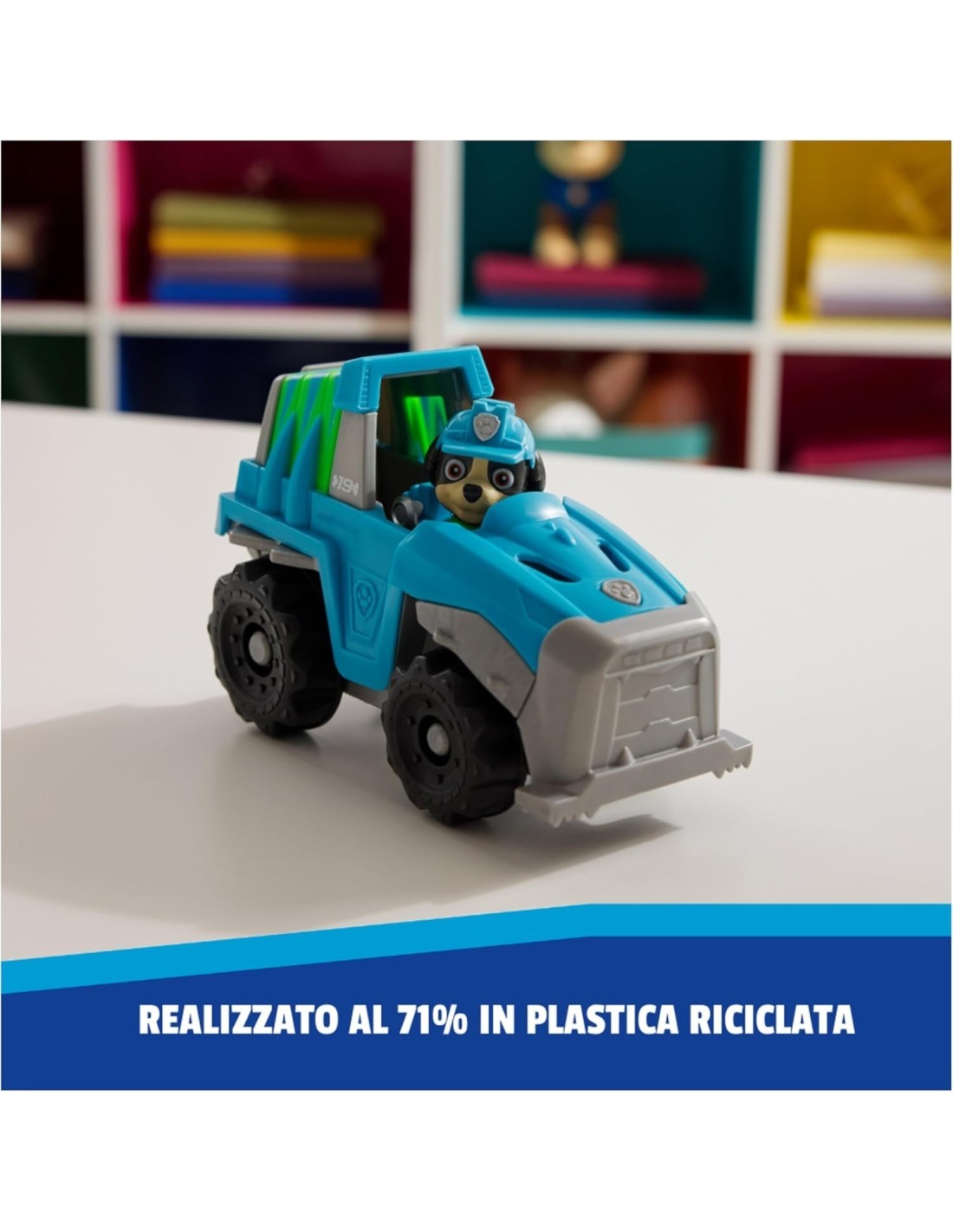 PAW Patrol Veicolo con Rex Personaggio Dinosauro in Plastica Riciclata