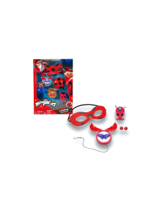 MIRACULOUS LADYBUG, SET DI TRASFORMAZIONE, COSTUME LADYBUG, MASCHERA YOYO ORECCHINI TIKKI KWAMI