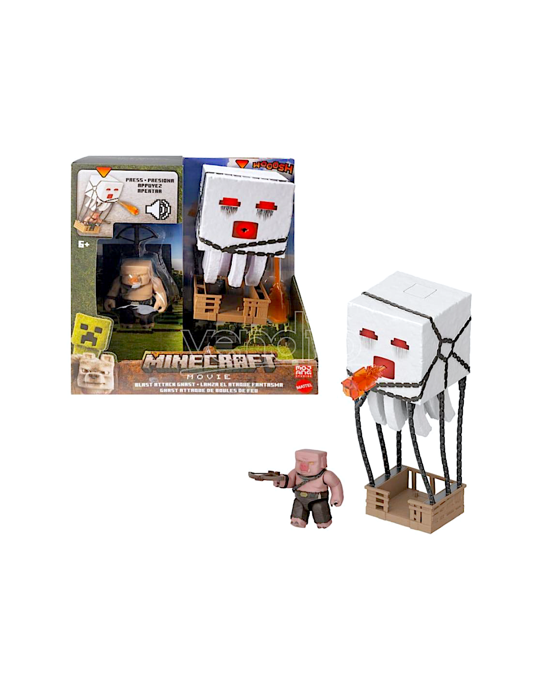 Mattel Minecraft – Ghast Attacco Esplosivo con Piglin Guerriero