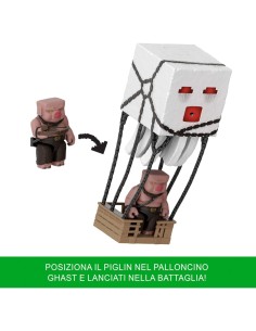 Mattel Minecraft – Ghast Attacco Esplosivo con Piglin Guerriero