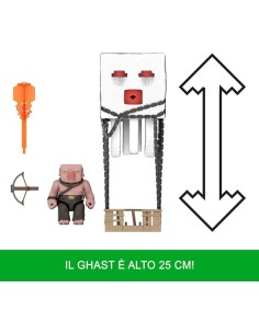 Mattel Minecraft – Ghast Attacco Esplosivo con Piglin Guerriero