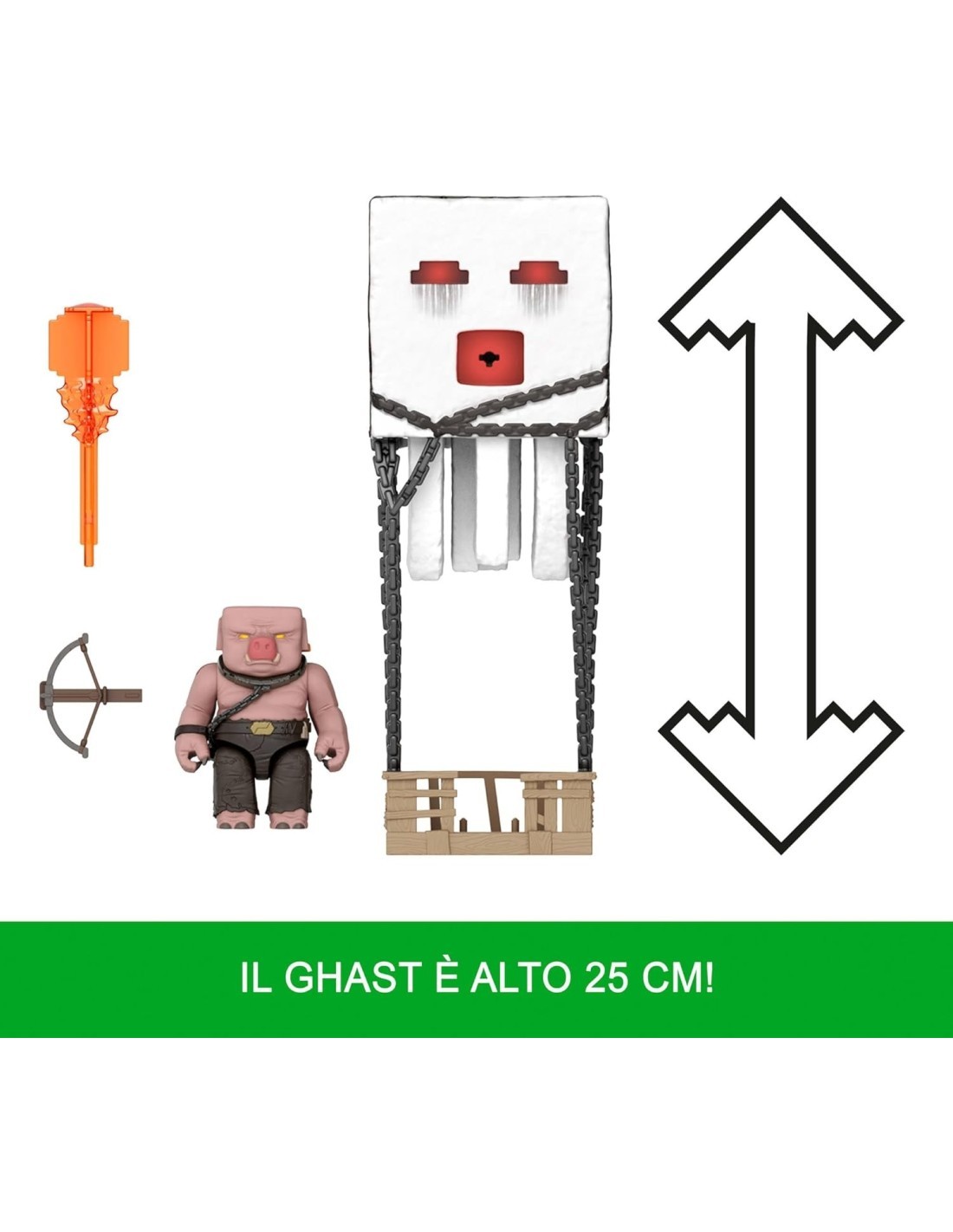 Mattel Minecraft – Ghast Attacco Esplosivo con Piglin Guerriero