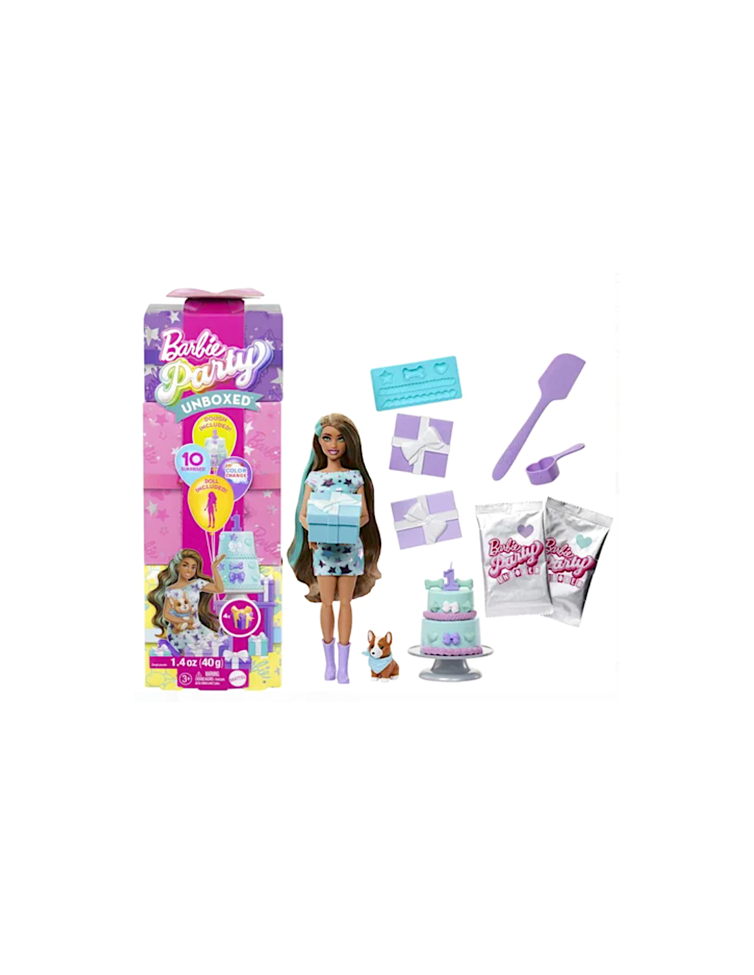 BARBIE, PARTY SURPRISE, PARTY STARS, BAMBOLA, 3+ ANNI