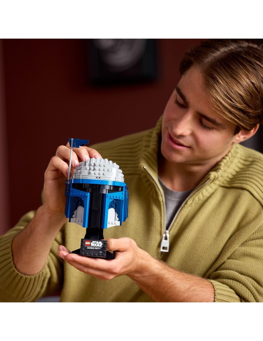 LEGO STAR WARS 75408 CASCO DI JANGO FETT, MODELLINO DA COSTRUIRE PER ADULTI, CON SUPPORTO, TARGHETTA, ANTENNA