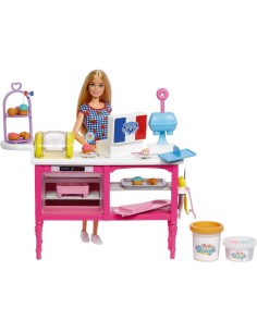 BARBIE  PLAYSET CAFFETTERIA HJY19, BAMBOLA MALIBU, 18 ACCESSORI PASTICCERIA, GIOCO PER BAMBINI 5+ ANNI 2