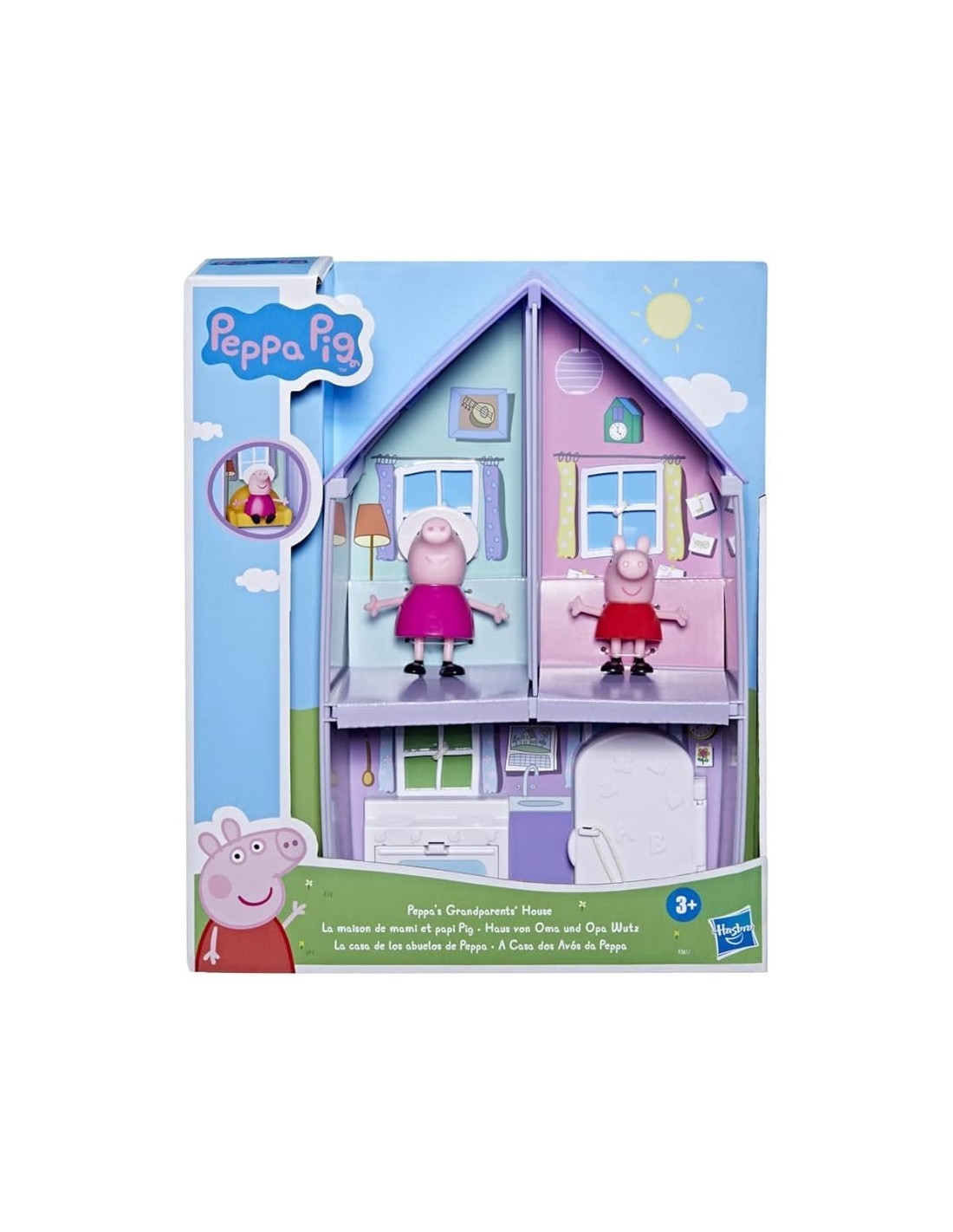 PEPPA PIG CASA DEI NONNI -  SET GIOCO CON 2 PERSONAGGI E 3 ACCESSORI, BAMBINI +3 ANNI, MULTICOLORE