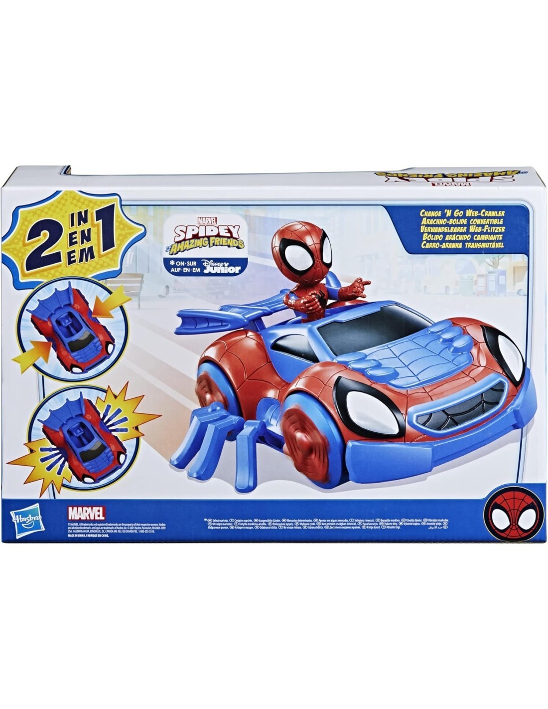 SPIDEY F1944, ARACNO-BOLIDE CON PERSONAGGIO 10 CM, VEICOLO MARVEL PER BAMBINI DAI 3 ANNI