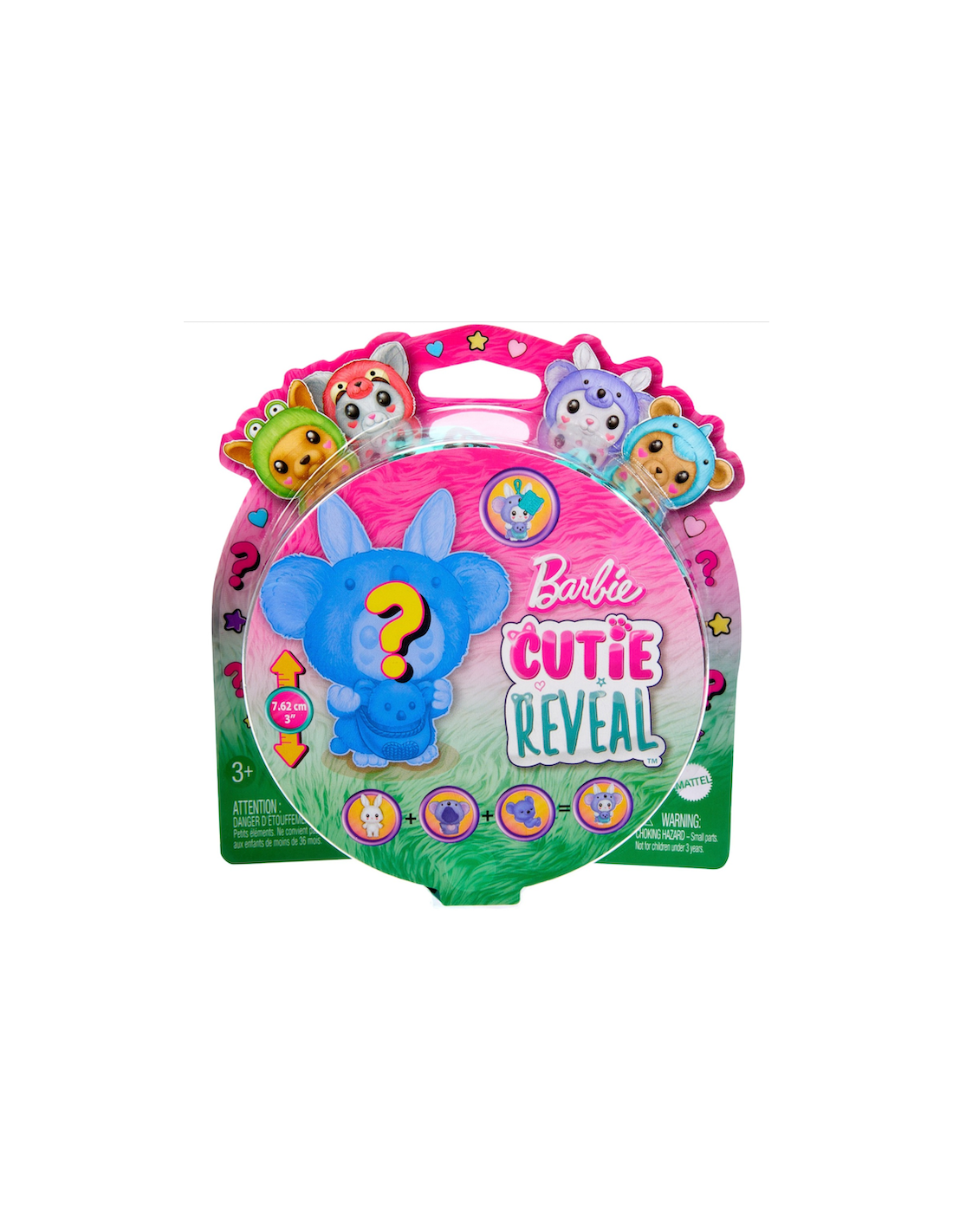 BARBIE CUTIE REVEAL PETS, 5 SORPRESE, ANIMALI DOMESTICI, GIOCATTOLO PER BAMBINI 3+, COSTUMI RIMOVIBILI ASSORTITO HRK32