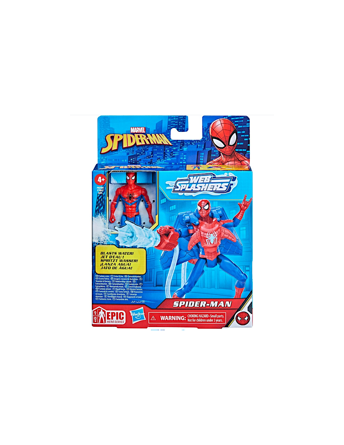 SPIDERMAN F8294, PERSONAGGIO BLAST WATER, ACTION FIGURE 15CM, GIOCATTOLO MARVEL PER BAMBINI