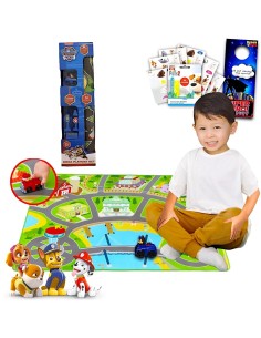 PAW PATROL PAW123026-2, MEGA PLAYMAT CON VEICOLO, TAPPETO GIOCO CON MACCHININA, GIOCO BAMBINI +3 ANNI