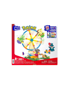 MEGA POKÉMON HXF80, RUOTA PANORAMICA, SET COSTRUZIONI CON PIKACHU, PANCHAM E POKÉ BALL, GIOCO BAMBINI +6 ANNI