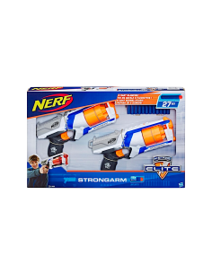 NERF B8995 STRONGARM DUAL PACK, 2 BLASTER LANCIA DARDI, GIOCO BAMBINI +8 ANNI
