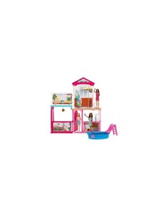 BARBIE VILLA DELLE BAMBOLE CON 3 BAMBOLE ED ACCESSORI GLH56