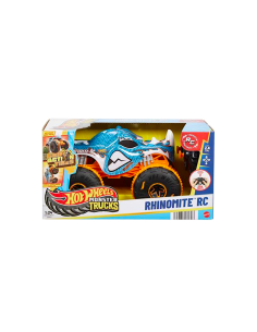 HOTWHEELS JBK11 MONSTER TRUCK RHINOMITE RADIOCOMANDATO, GIOCATTOLO BAMBINI + 4 ANNI