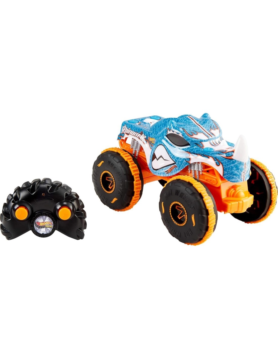 HOTWHEELS JBK11 MONSTER TRUCK RHINOMITE RADIOCOMANDATO, GIOCATTOLO BAMBINI + 4 ANNI