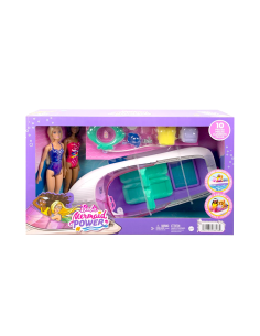 BARBIE MOTOSCAFO CON COPPIA BAMBOLE ED ACCESSORI HJK58
