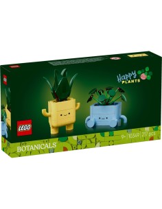 LEGO BOTANICALS 10349 PIANTINE FELICI, GIOCO CREATIVO, CON 2 VASI E FACCE INTERCAMBIABILI