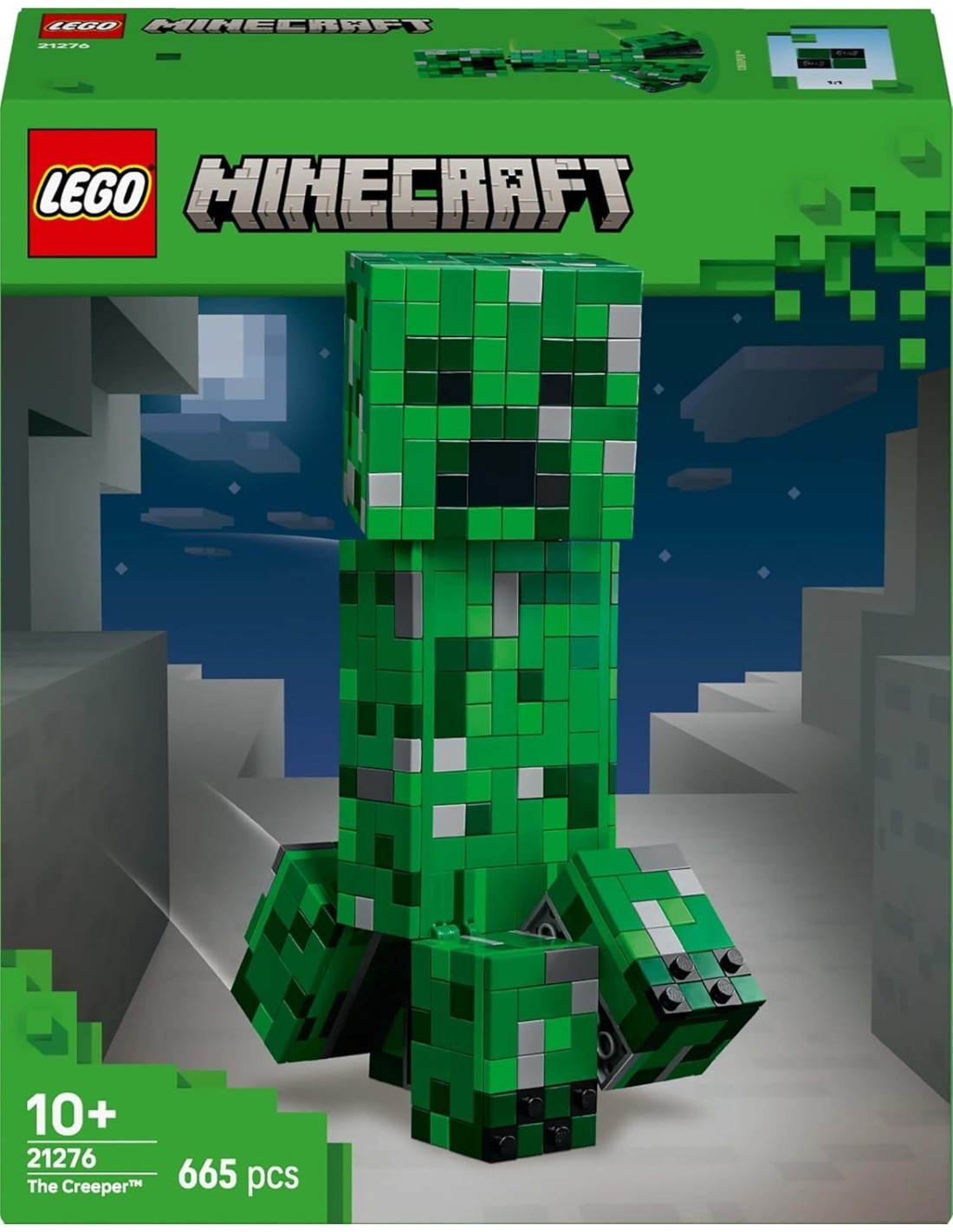 LEGO MINECRAFT, CREEPER, ACTION FIGURE MOB SNODABILE CON SCOMPARTO SEGRETO, 10+ ANNI