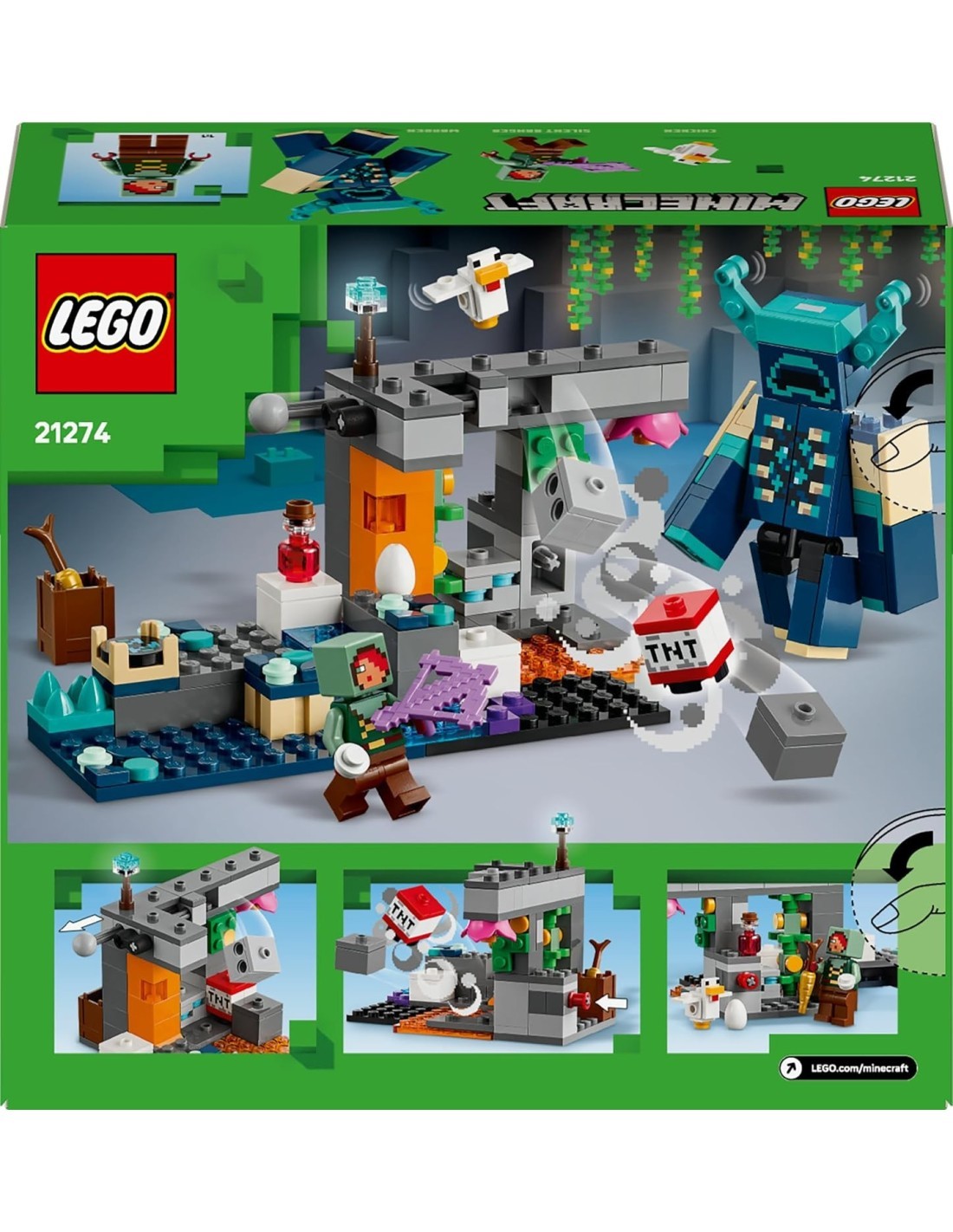 LEGO MINECRAFT 21274 INCONTRO CON IL SORVEGLIANTE, GIOCO INTERATTIVO +7 ANNI