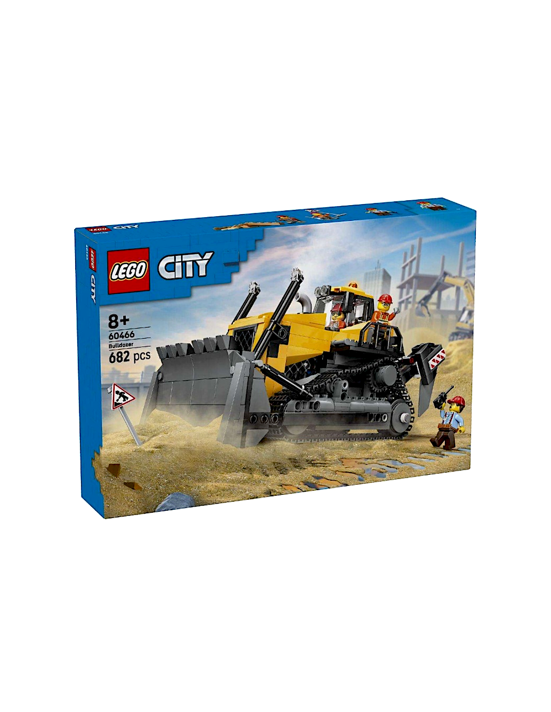LEGO CITY 60466 BULLDOZER GIALLO CON ACCESSORI DA CANTIERE, PER BAMBINI +8 ANNI