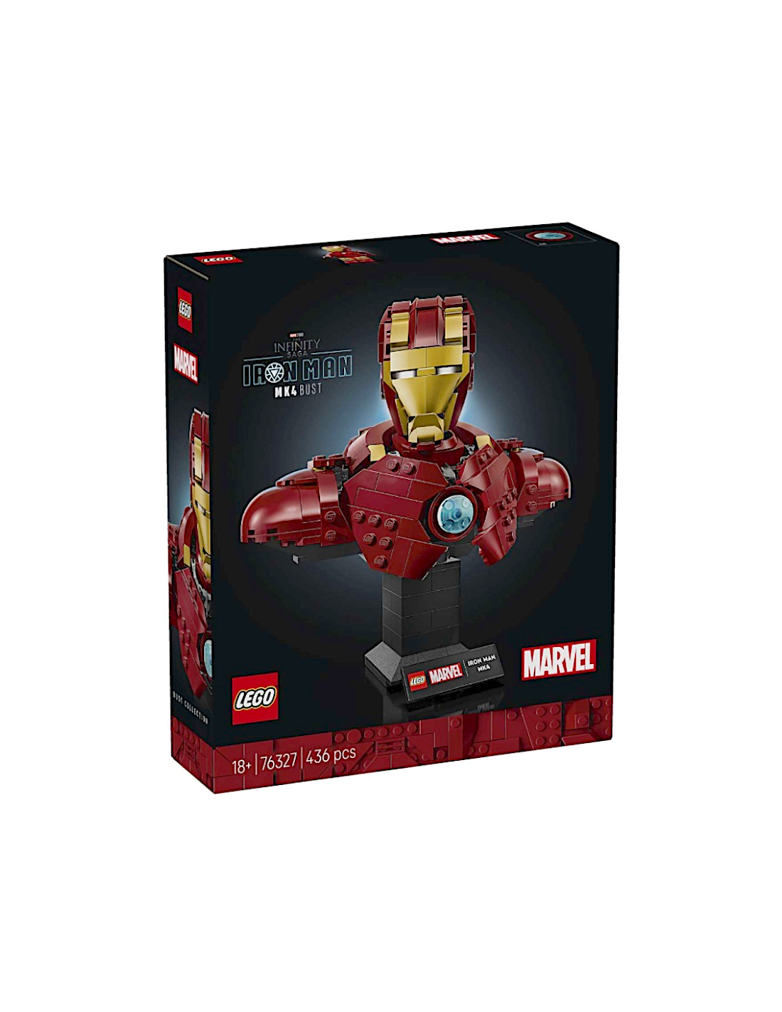 LEGO MARVEL 76327 BUSTO DI IRONMAN MK4 SUPEREROI, TESTA ROTANTE