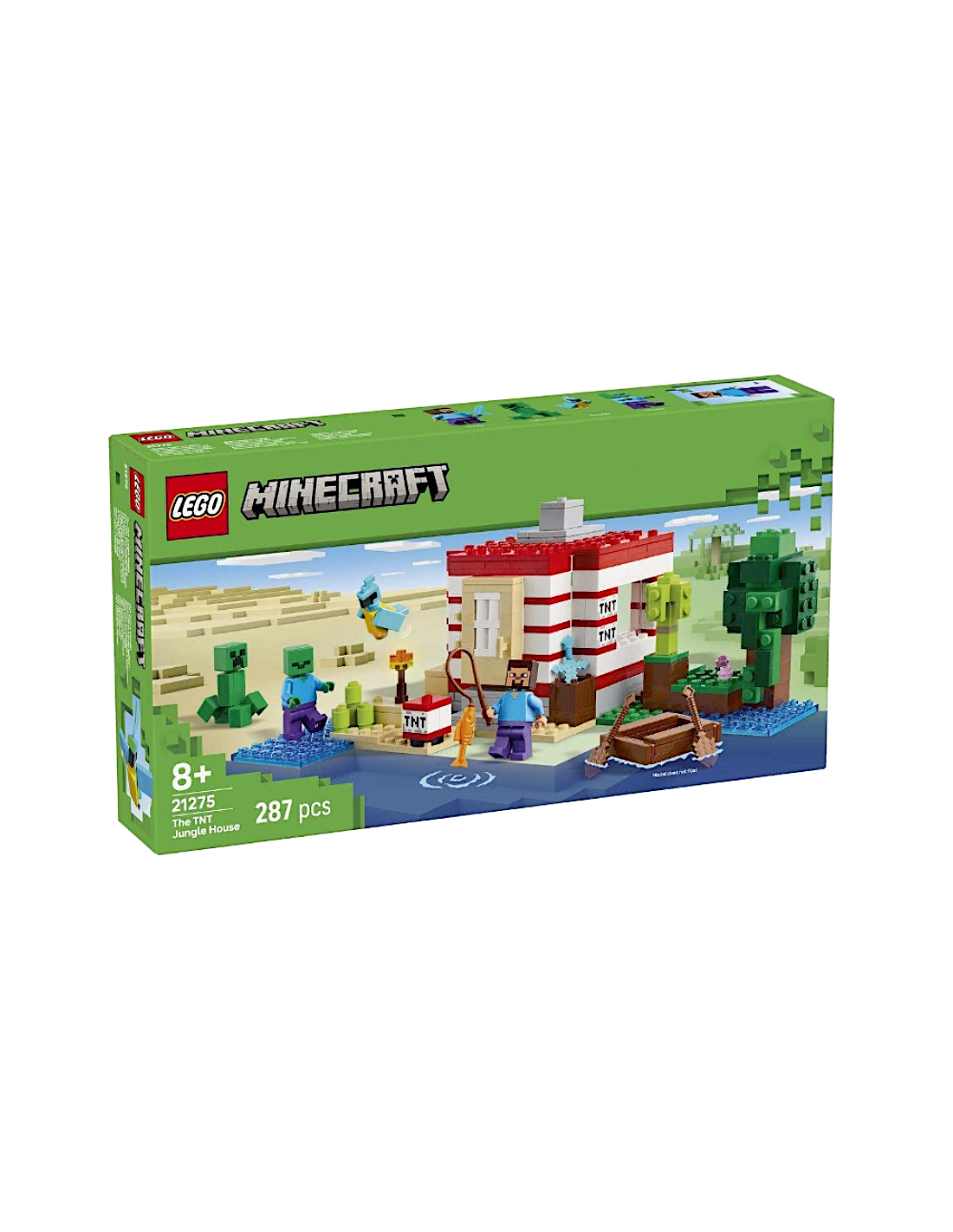 LEGO MINECRAFT, CASA ESPLOSIVA NELLA GIUNGLA, GIOCATTOLO INTERATTIVO CON FIGURE E TNT, 8+ ANNI