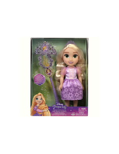 PRINCESS 213414 RAPUNZEL, BAMBOLA CON ACCESSORI, GIOCATTOLO DISNEY, VESTITO VIOLA, CAPELLI LUNGHI, BAMBINA 3+
