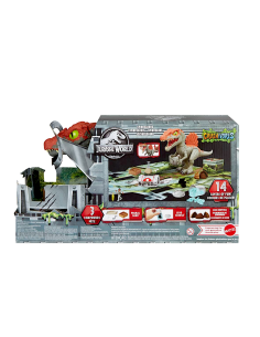 MATTEL JURASSIC WORLD CRUSHIVORES, SPINOSAURO CAGE CRASHER, DINOSAURO, ACCESSORI, SABBIA, GEL, PASTA MODELLABILE, 4+ ANNI, HTP71