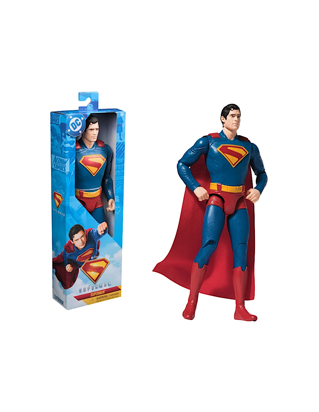 DC COMICS SUPERMAN, ACTION FIGURE 30 CM, 11 PUNTI DI ARTICOLAZIONE, MANTELLO IN TESSUTO, 4+ ANNI