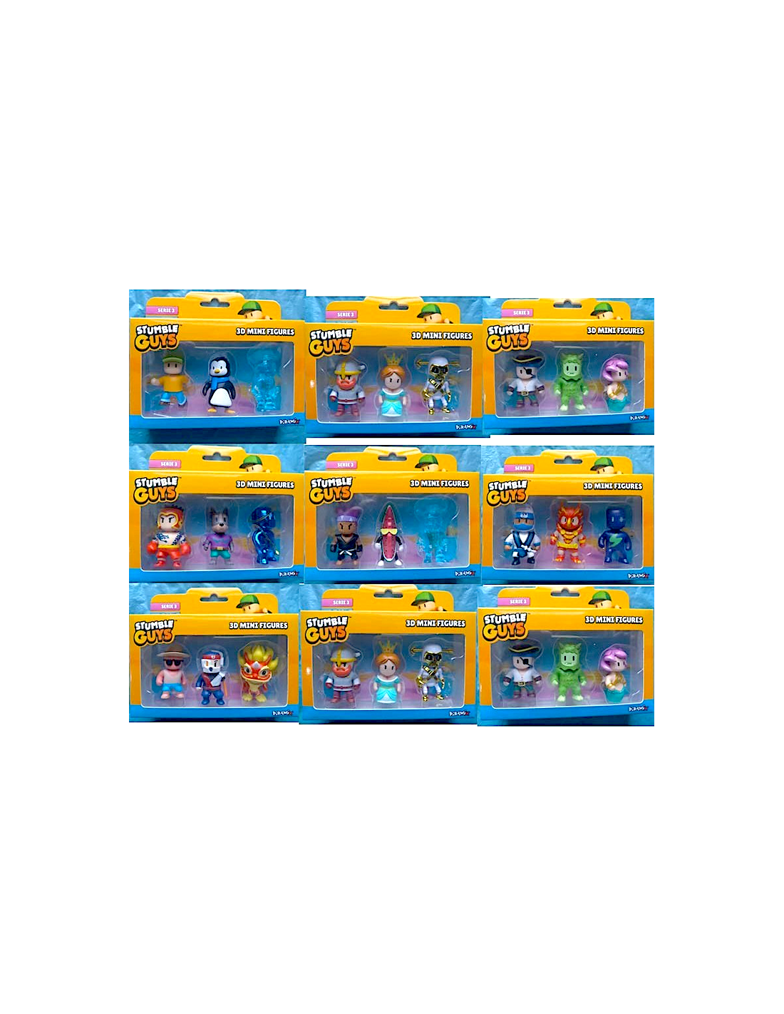 SET 3 PERSONAGGI ASSORTITI STUMBLE GUYS 3D DIR178176