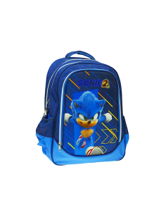 ZAINO SONIC EL ERIZO, 46X35X20 CM, DUE SCOMPARTI, TASCA FRONTALE, TASCHE LATERALI, SPALLACCI REGOLABILI, BAMBINI +3 ANNI, SCUOLA