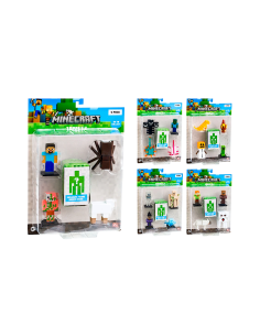 MINECRAFT, SET 5 PERSONAGGI, ASSORTITI, MCR175755, ACTION FIGURE, GIOCATTOLO BAMBINI