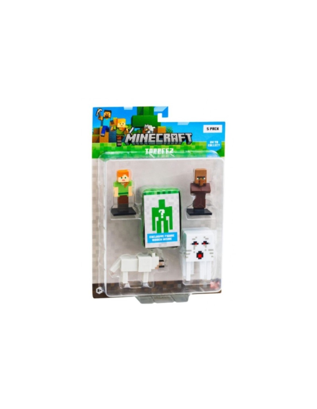 MINECRAFT, SET 5 PERSONAGGI, ASSORTITI, MCR175755, ACTION FIGURE, GIOCATTOLO BAMBINI