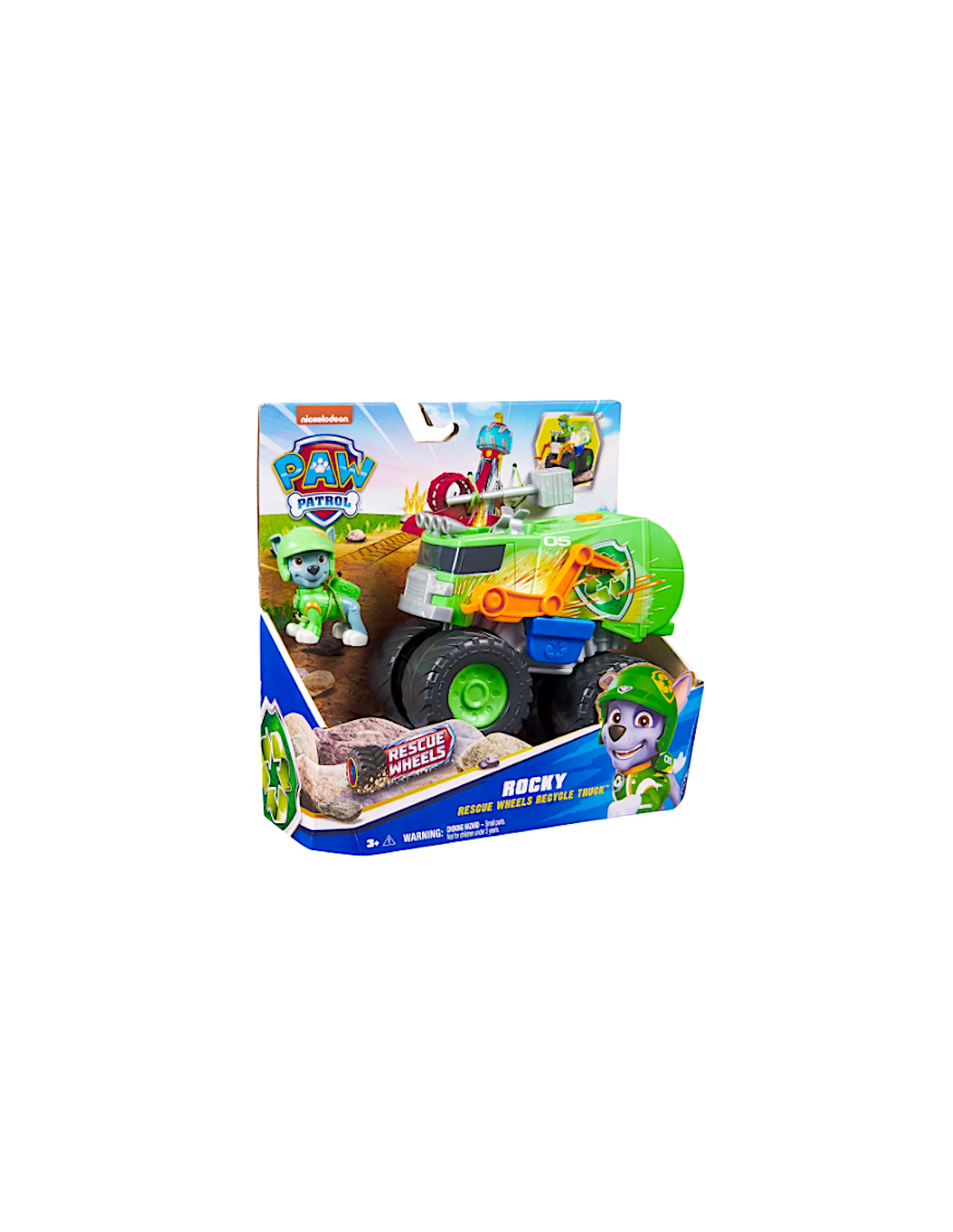 Paw Patrol Rescue Wheels Rocky Veicolo riciclaggio con Lanciamissili – Spin Master