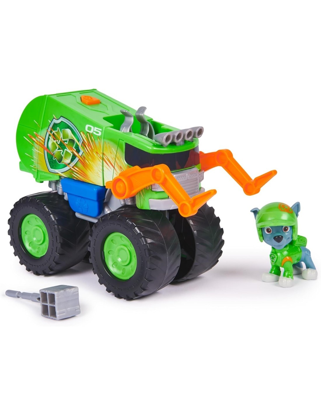 Paw Patrol Rescue Wheels Rocky Veicolo riciclaggio con Lanciamissili – Spin Master