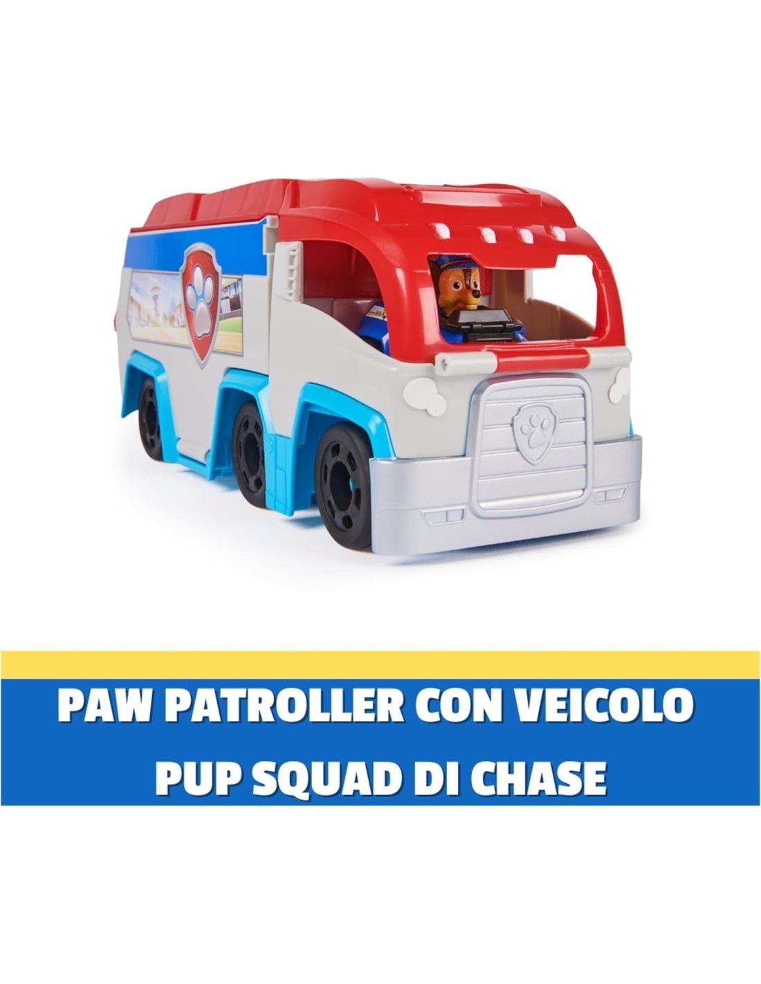 Paw Patrol Pup Squad Patroller con Chase e Mini Racer – Camion Veicolo da 25 cm