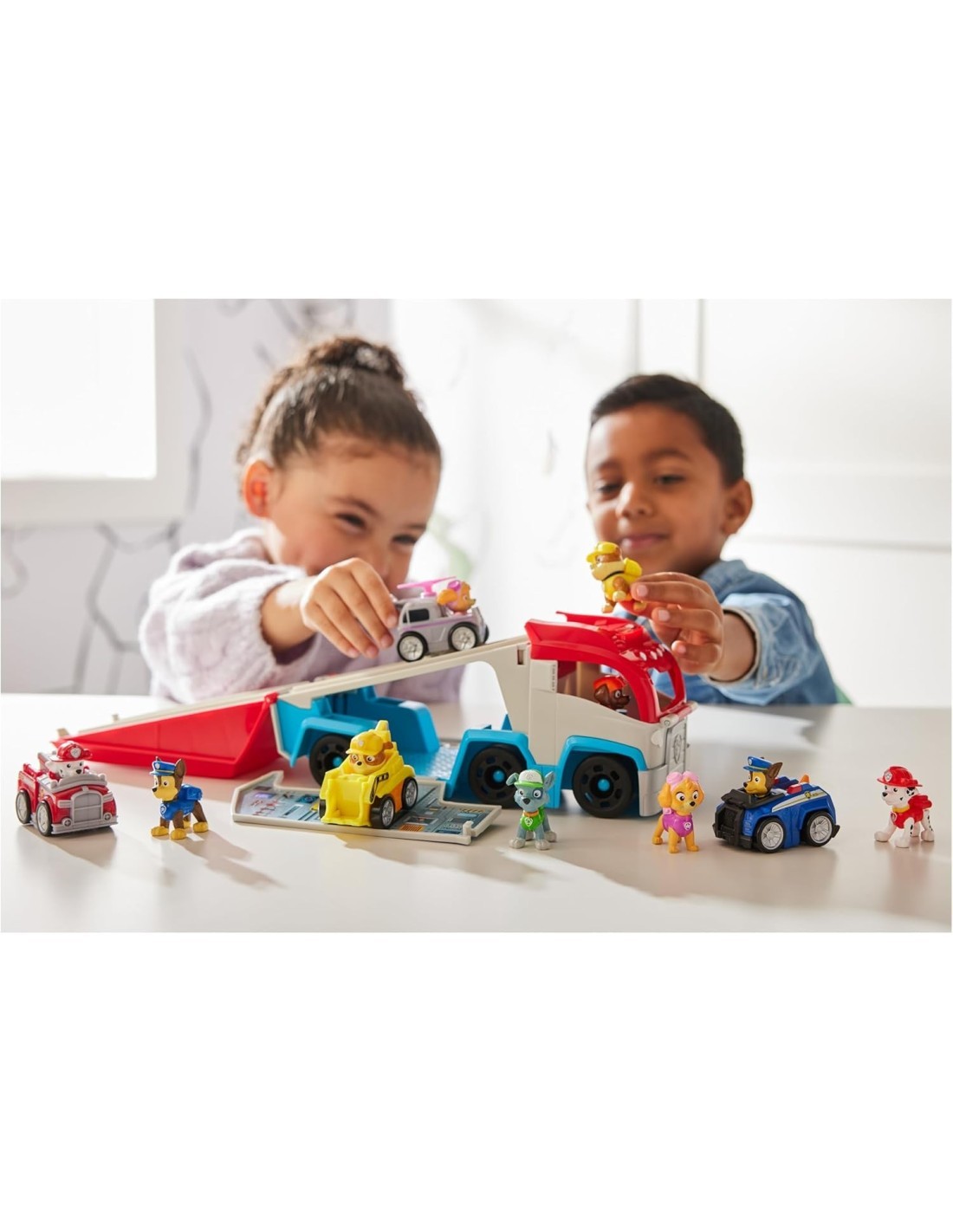 Paw Patrol Pup Squad Patroller con Chase e Mini Racer – Camion Veicolo da 25 cm