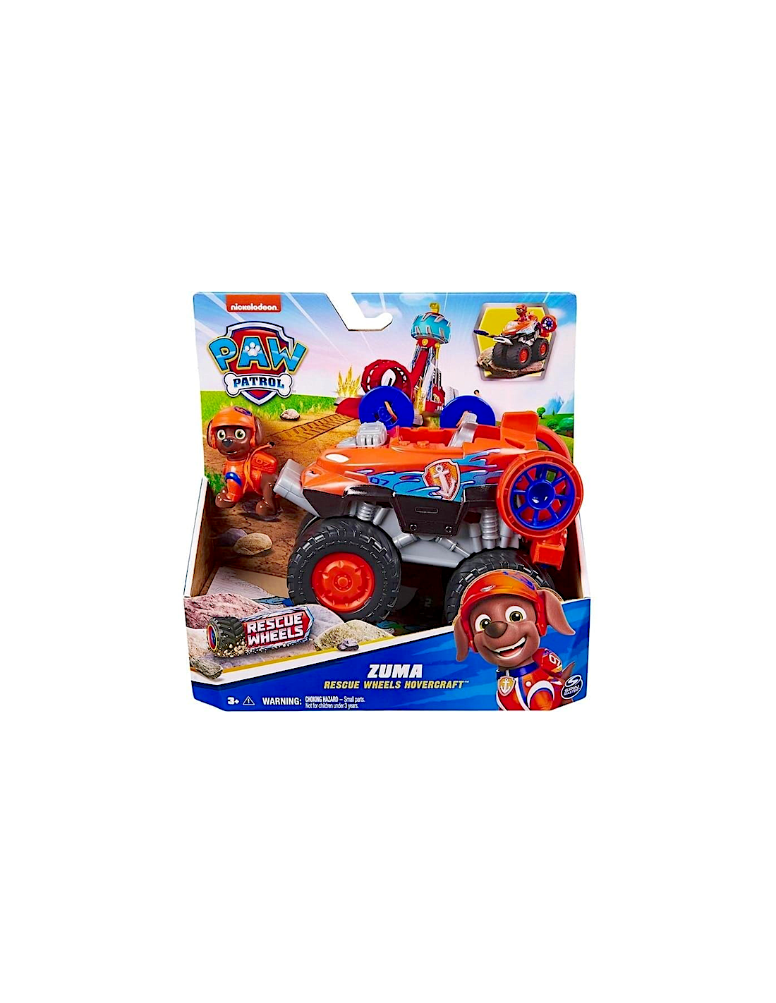 Paw Patrol Rescue Wheels Hovercraft di Zuma con Figura e Lanciamissili – Spin Master